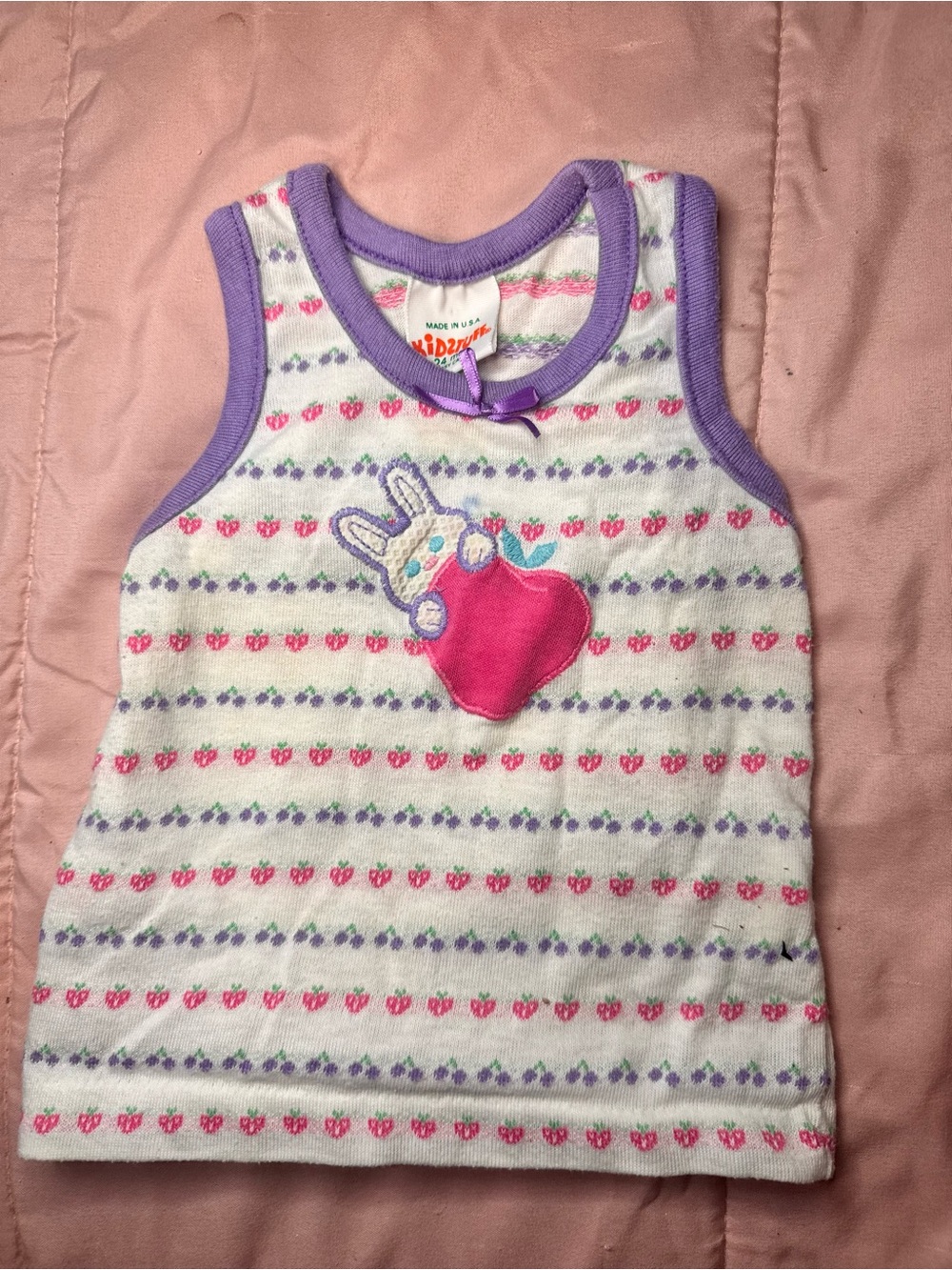 Vintage Kidstuff Bunny Tank Top - Pink & Purple